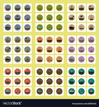 Collection of icons in flat style drought vector image