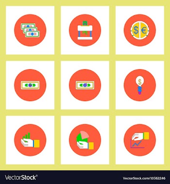 Collection of icons in flat style economic vector image