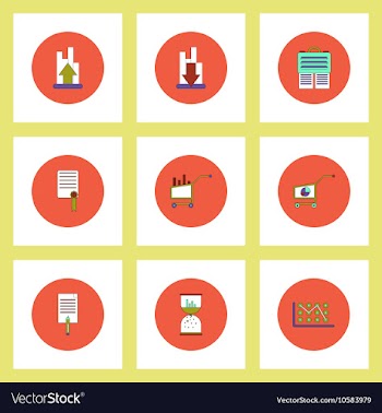 Collection of icons in flat style economic vector image