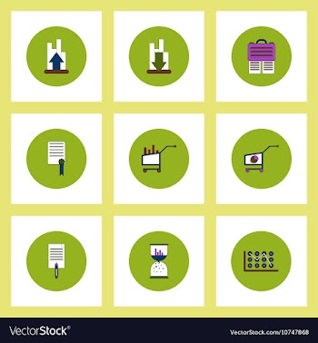 Collection of icons in flat style economic vector image