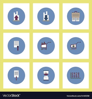 Collection of icons in flat style economic vector image