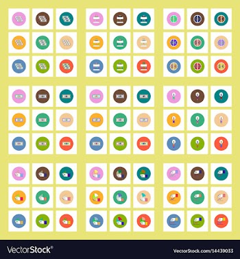 Collection of icons in flat style economic vector image