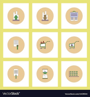Collection of icons in flat style economic vector image