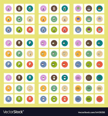 Collection of icons in flat style economic vector image