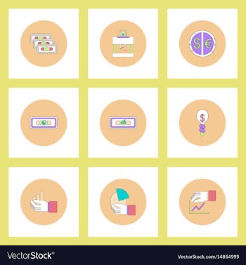 Collection of icons in flat style economic vector image