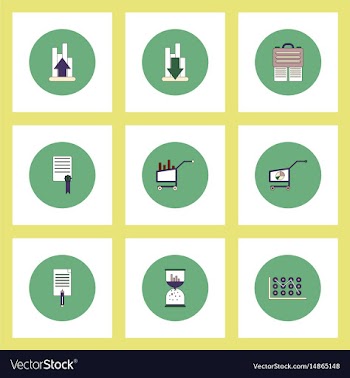 Collection of icons in flat style economic vector image
