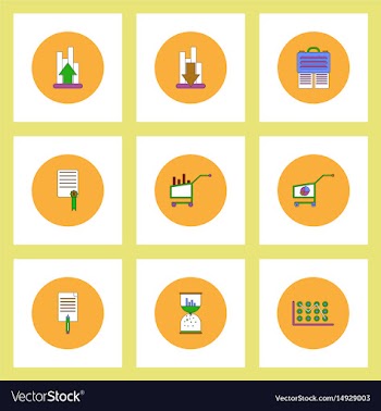 Collection of icons in flat style economic vector image