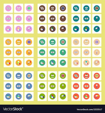 Collection of icons in flat style economic vector image