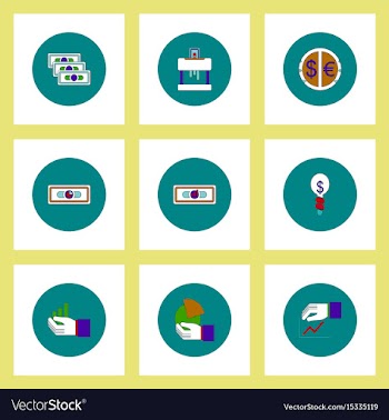 Collection of icons in flat style economic vector image