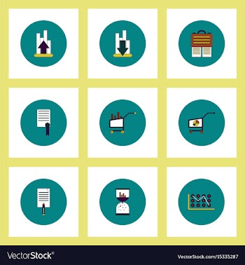 Collection of icons in flat style economic vector image