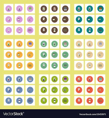 Collection of icons in flat style economic vector image