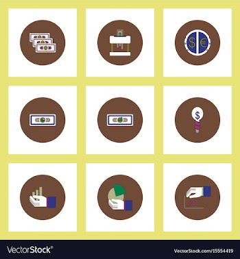 Collection of icons in flat style economic vector image