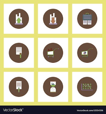 Collection of icons in flat style economic vector image