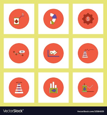 Collection of icons in flat style fuel and energy vector image