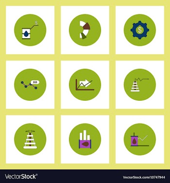 Collection of icons in flat style fuel and energy vector image