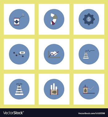 Collection of icons in flat style fuel and energy vector image