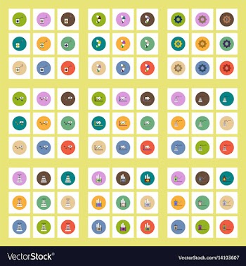 Collection of icons in flat style fuel and energy vector image