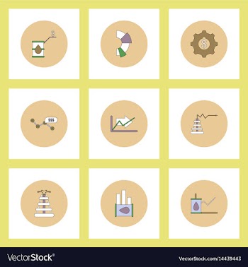 Collection of icons in flat style fuel and energy vector image