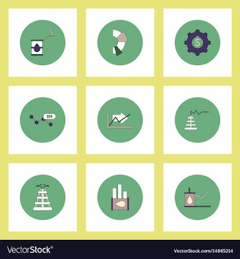 Collection of icons in flat style fuel and energy vector image