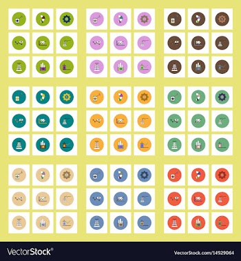 Collection of icons in flat style fuel and energy vector image