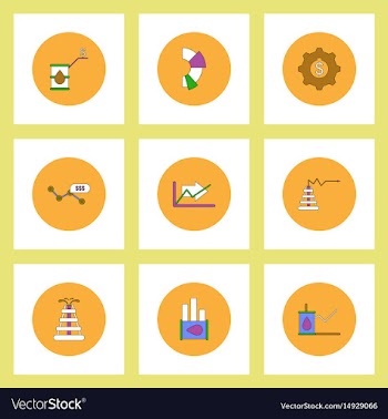 Collection of icons in flat style fuel and energy vector image