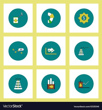 Collection of icons in flat style fuel and energy vector image