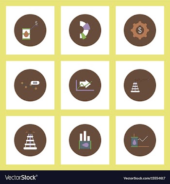 Collection of icons in flat style fuel and energy vector image