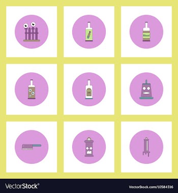 Collection of icons in flat style halloween party vector image