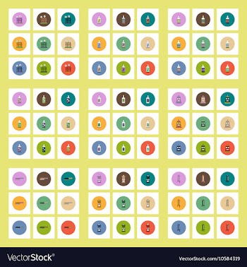 Collection of icons in flat style halloween party vector image