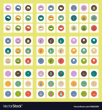 Collection of icons in flat style halloween party vector image