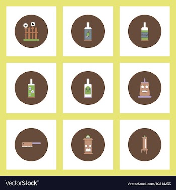 Collection of icons in flat style halloween party vector image