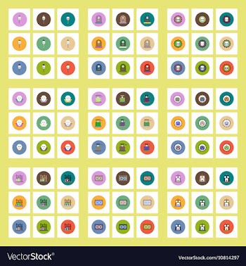 Collection of icons in flat style halloween party vector image