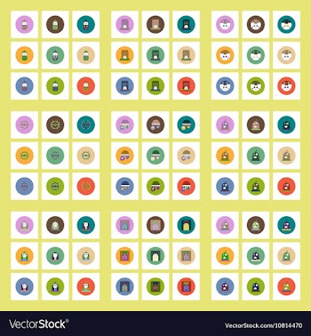 Collection of icons in flat style halloween party vector image