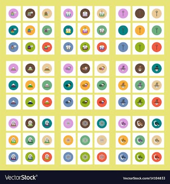 Collection of icons in flat style halloween party vector image