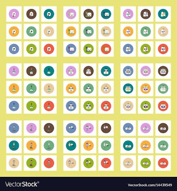 Collection of icons in flat style halloween party vector image