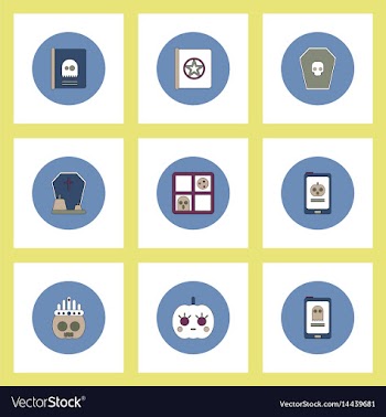 Collection of icons in flat style halloween party vector image