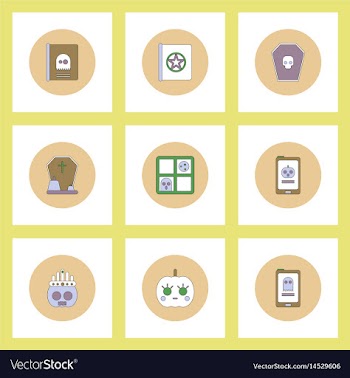 Collection of icons in flat style halloween party vector image