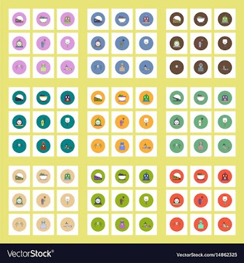 Collection of icons in flat style halloween party vector image