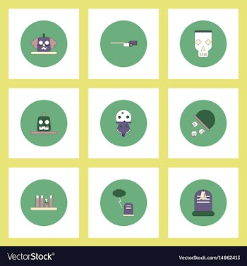Collection of icons in flat style halloween party vector image