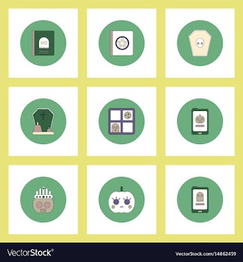 Collection of icons in flat style halloween party vector image