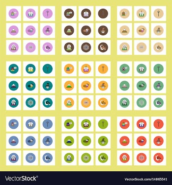 Collection of icons in flat style halloween party vector image
