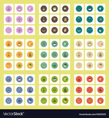 Collection of icons in flat style halloween party vector image