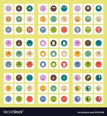 Collection of icons in flat style halloween party vector image