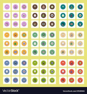 Collection of icons in flat style halloween party vector image