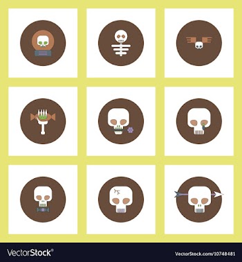 Collection of icons in flat style halloween stuff vector image