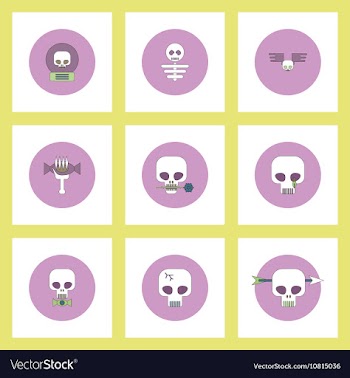 Collection of icons in flat style halloween stuff vector image