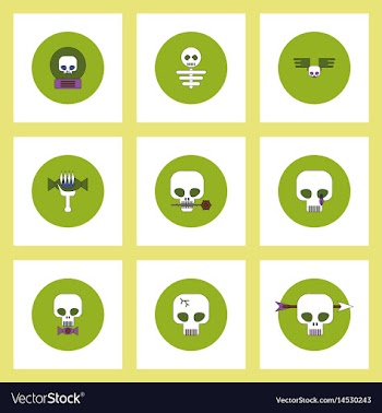Collection of icons in flat style halloween stuff vector image