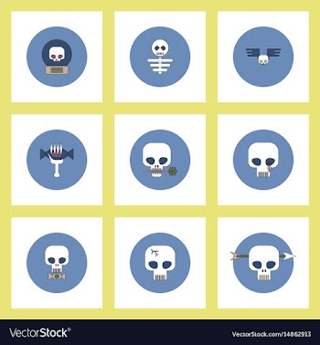 Collection of icons in flat style halloween stuff vector image