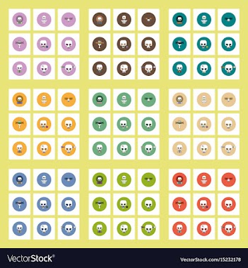 Collection of icons in flat style halloween stuff vector image