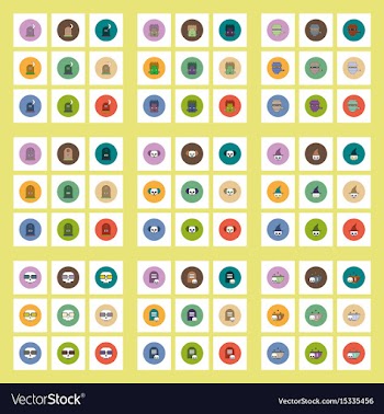 Collection of icons in flat style halloween stuff vector image